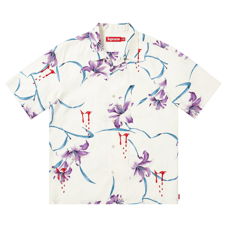 Supreme Aoi Lilies Short-Sleeve Shirt 'White'