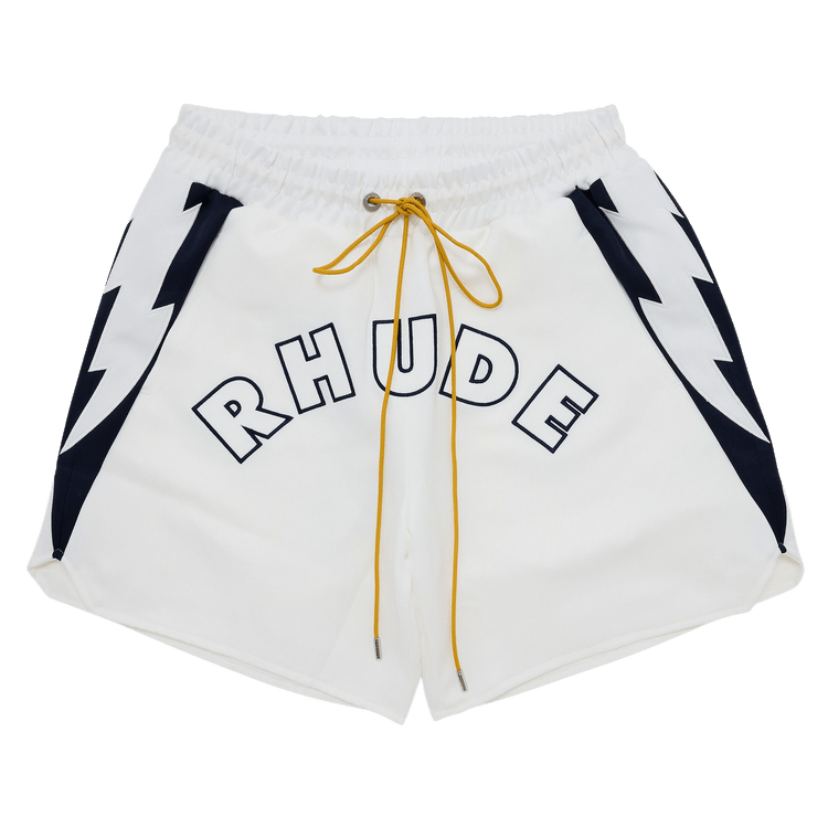 Rhude Logo Lightning Shorts 'White'