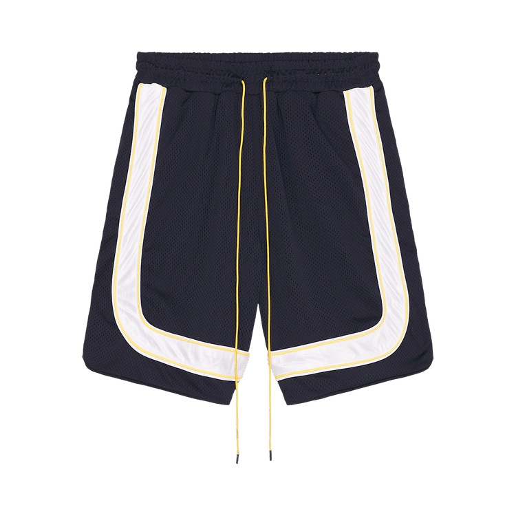 Rhude Mesh Piping Baggy Track Short 'Navy/Yellow/White'