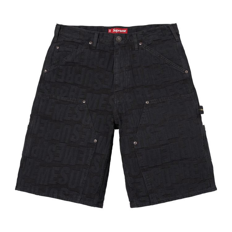 Supreme Repeat Jacquard Double Knee Denim Short 'Black'