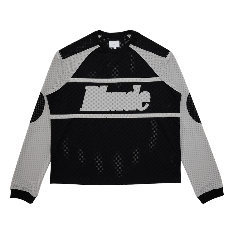 Rhude Mesh Moto Long-Sleeve Shirt 'Black/Grey'