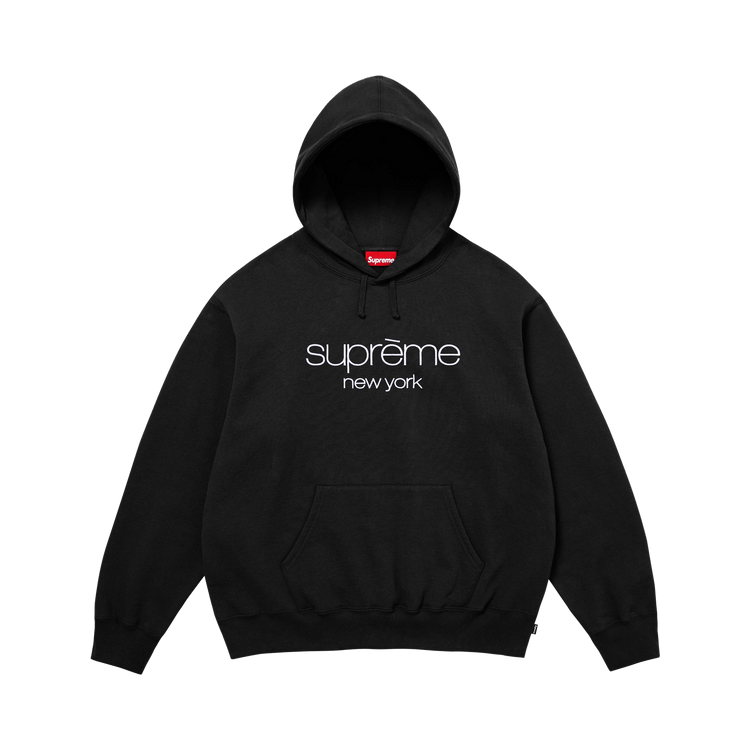 Supreme Classic Logo Hooded Sweatshirt 'Black'