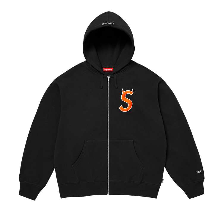 Supreme Devil S Logo Zip Up Hooded Sweatshirt 'Black'