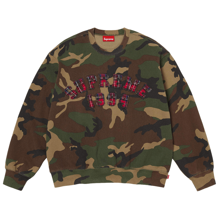 Supreme Plaid Arc Crewneck 'Woodland Camo'