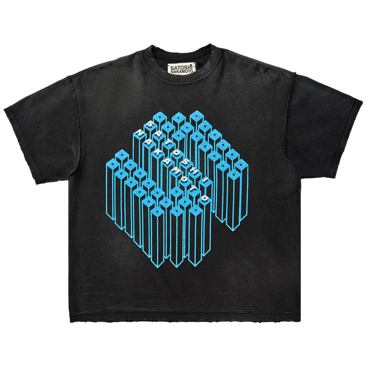 Satoshi Nakamoto Gridlock T-Shirt 'Washed Black'