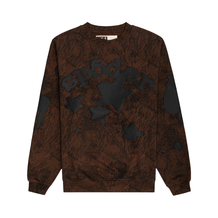 Sp5der Beluga Real Tree Camo Crewneck Sweatshirt 'Brown'