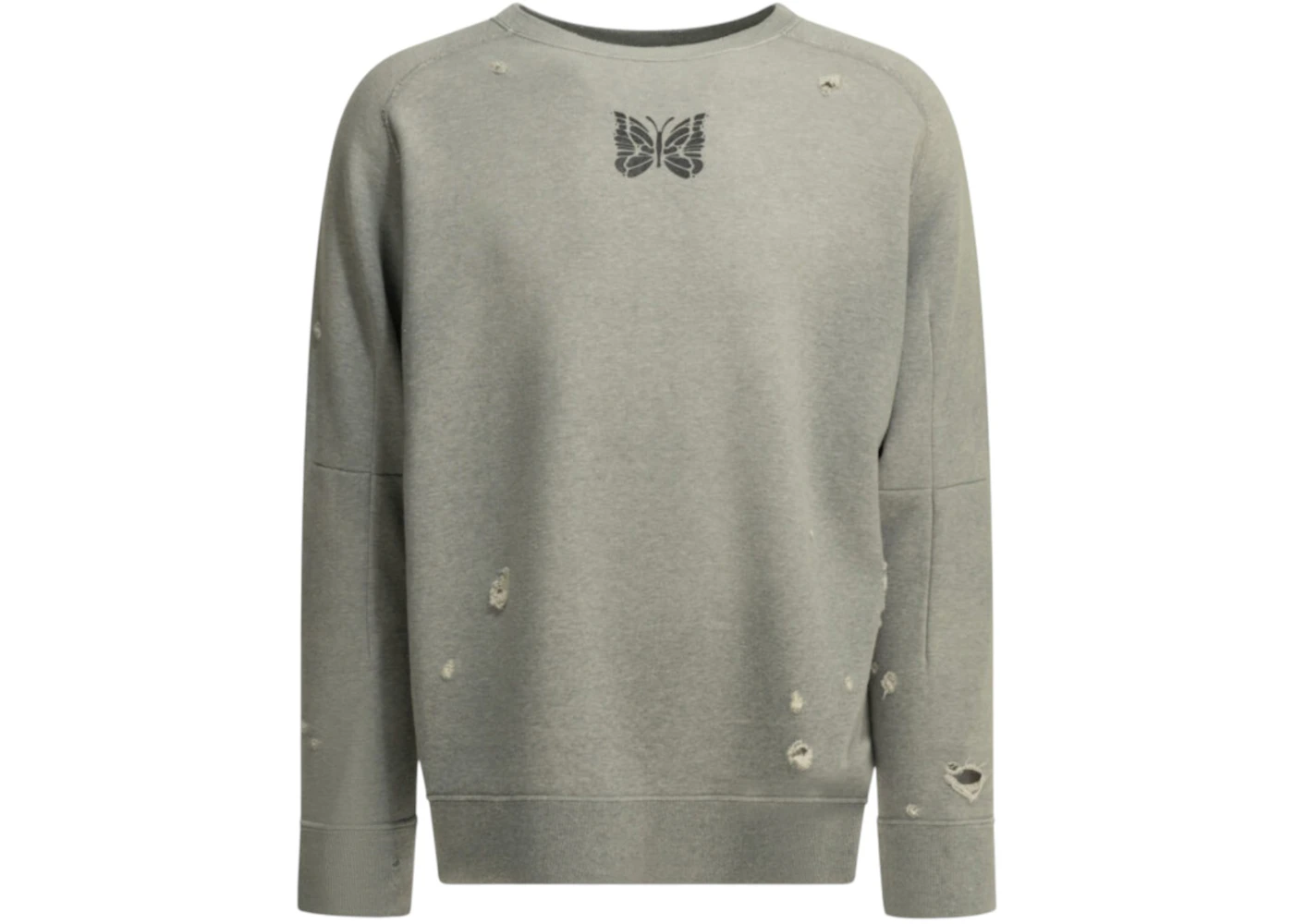 Needles Deconstructed Crewneck Sweatshirt Grey