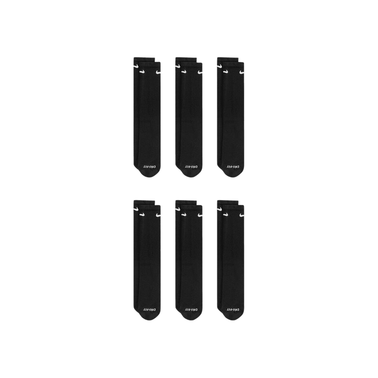 Nike Everyday Plus Cushioned Crew Socks (6 Pairs) 'Black/White'