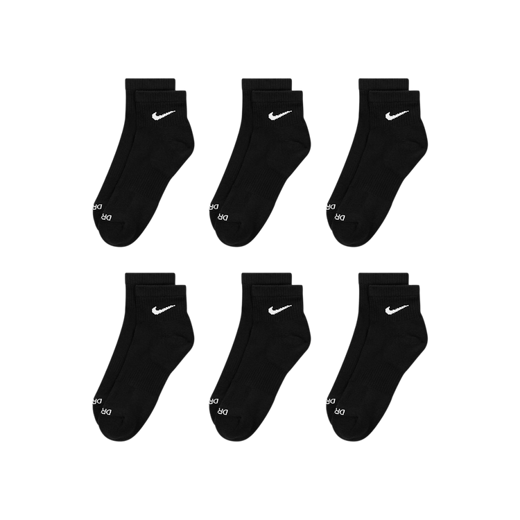 Nike Everyday Plus Cushioned Ankle Socks (6 Pairs) 'Black/White'
