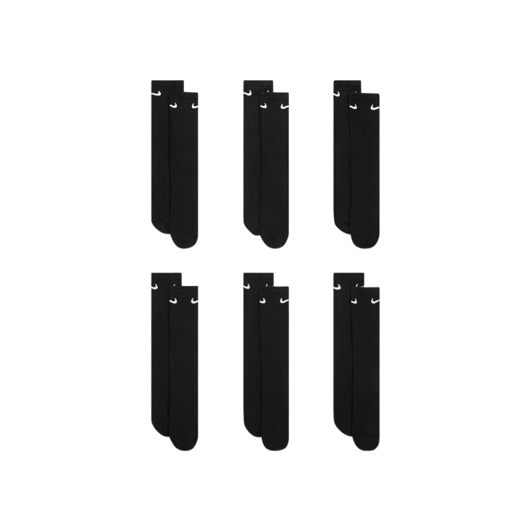 Nike Everyday Cushioned Crew Socks (6 Pairs) 'Black/White'