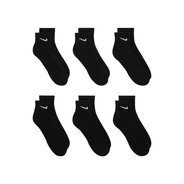 Nike Everyday Cushioned Ankle Socks (6 Pairs) 'Black/White'