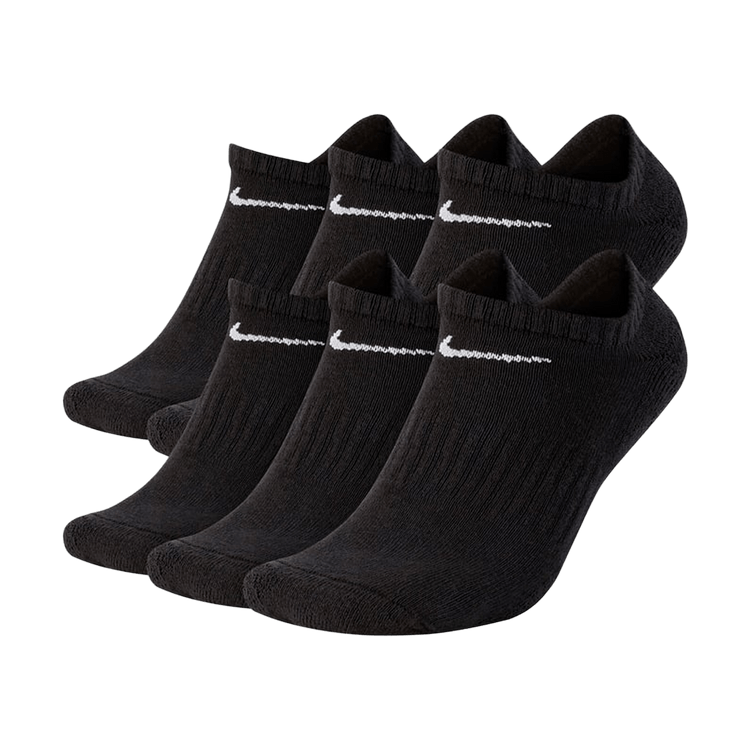 Nike Everyday Cushioned No-Show Socks (6 Pairs) 'Black/White'