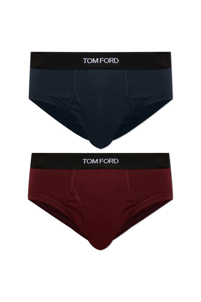 Tom Ford Pack Of Two Logo Waistband Briefs