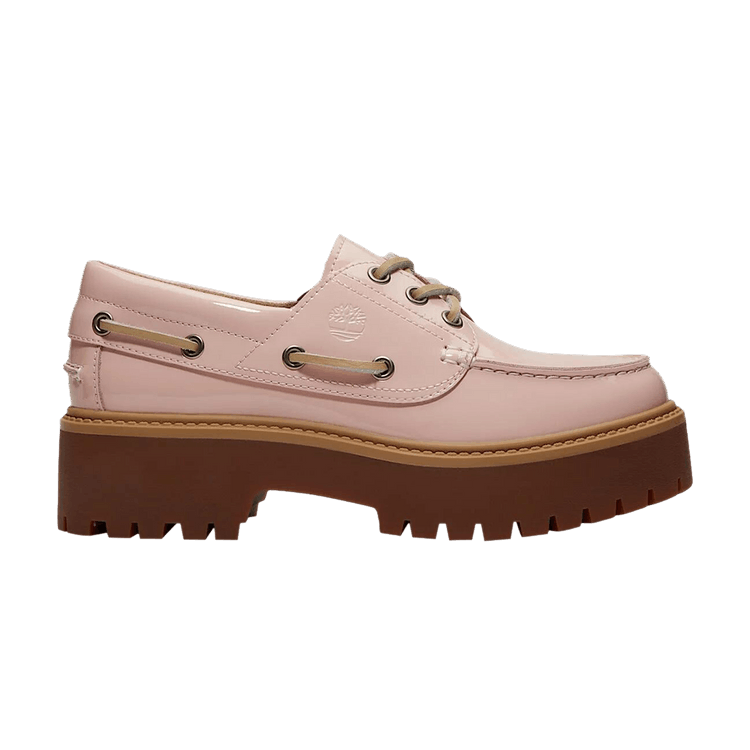Timberland Wmns Stone Street Platform Boat Shoe 'Patent Leather - Light Pink'