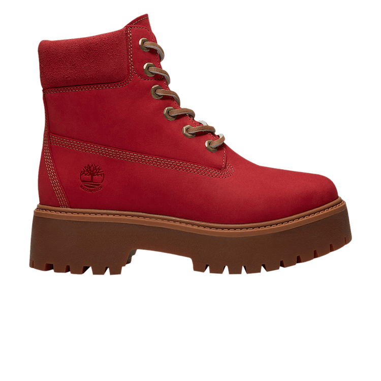 Timberland Wmns Stone Street 6 Inch Waterproof Platform Boot 'Red'