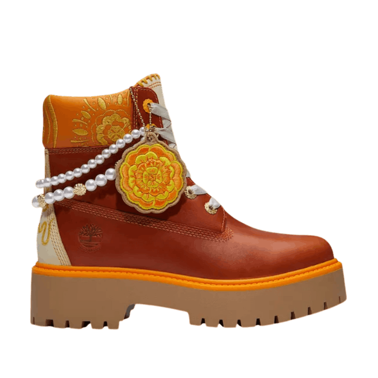 Timberland Wmns Stone Street Platform Día De Muertos 6-Inch Waterproof Boot 'Rust Full Grain Orange'