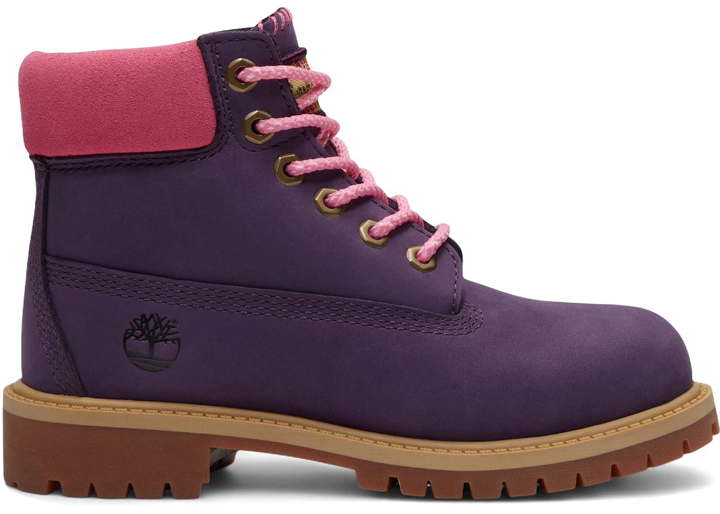 Timberland 6" Premium Waterproof Boot Dark Purple Nubuck Pink (GS)