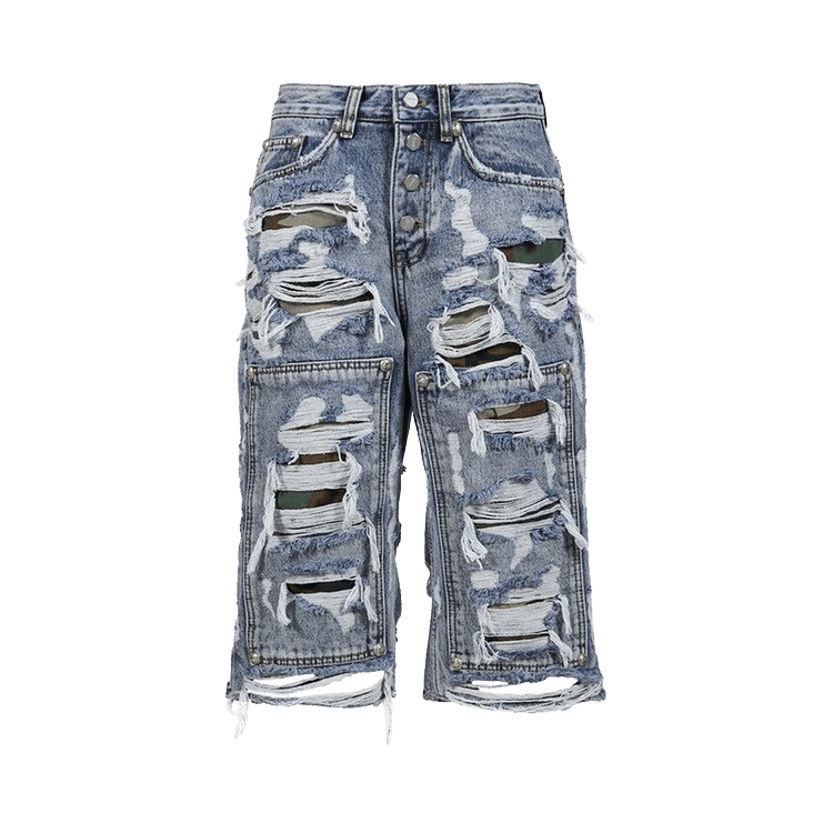 Thug Club Hell Camo Denim Shorts 'Blue'