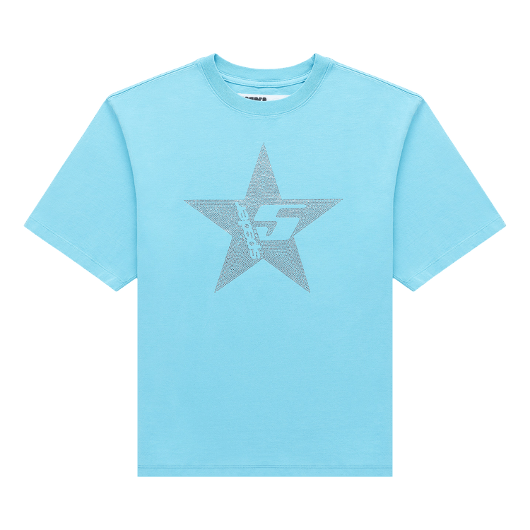 Sp5der Big 5 Star Rhinestone Tee 'Light Blue'