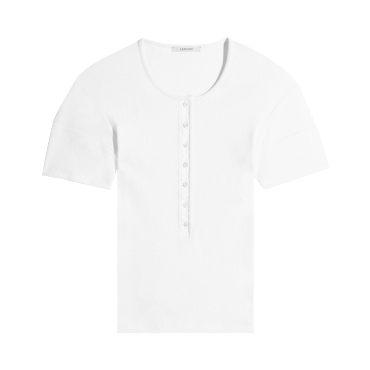 Lemaire Fitted Henley Shirt 'Milk'