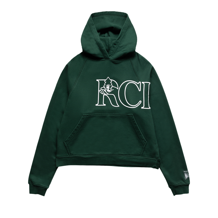 Reese Cooper Tree Script Hooded Sweatshirt 'Forest Green'
