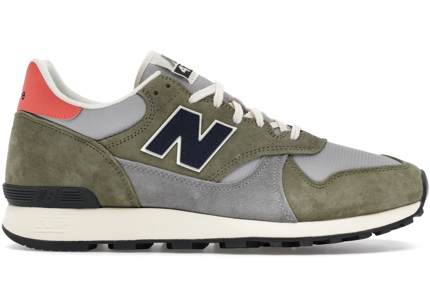 New Balance 475 Dark Olivine Raincloud Drift Red