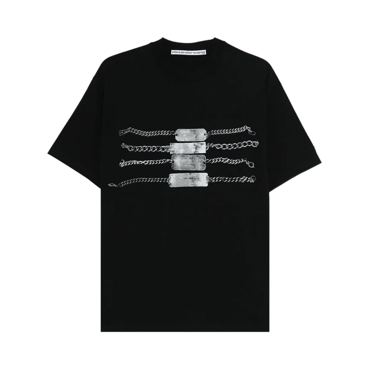 Alexander Wang Short-Sleeve Tee with Chain Graphic 'Black'