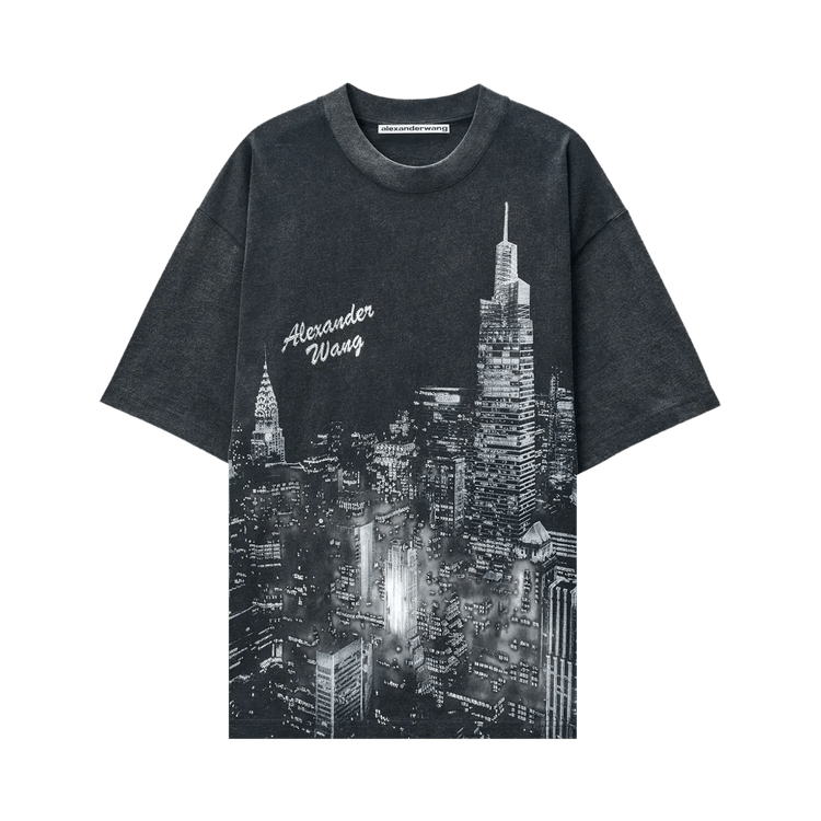 Alexander Wang Allover Hotfix Graphic Short-Sleeve T-Shirt 'Washed Black'
