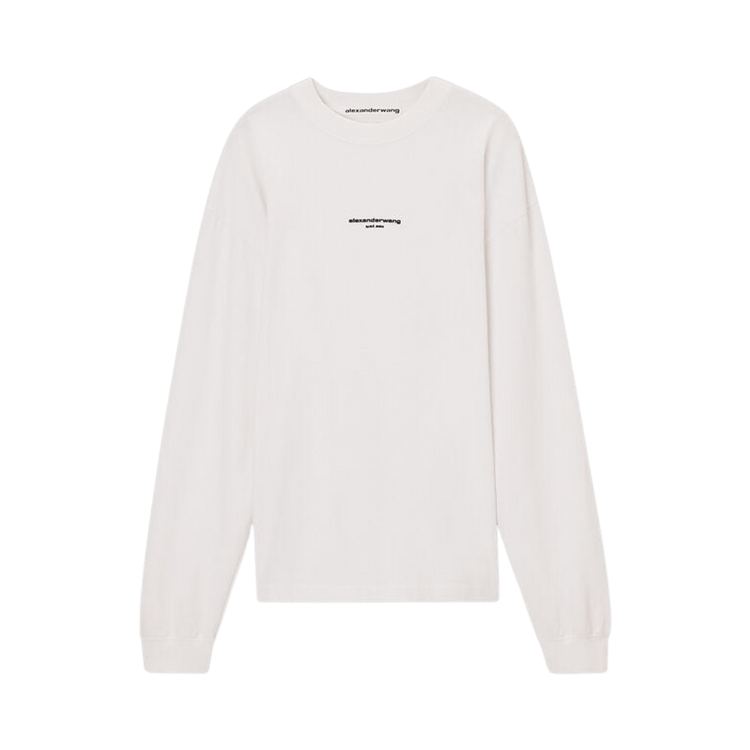 Alexander Wang Logo Print Long-Sleeve Tee 'White'