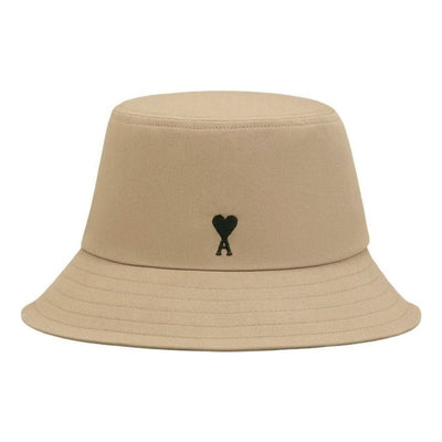 AMI SS26 Cotton Ami De Coeur Bucket Hat 'Taupe Beige'