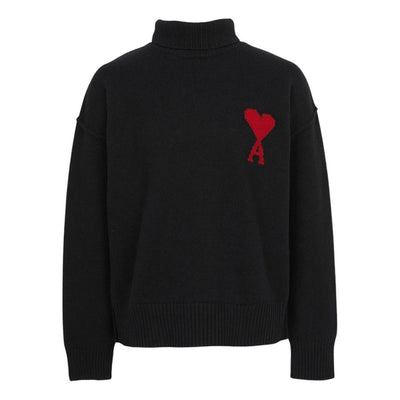 AMI Turtleneck Knitwear T-Shirt 'Black'