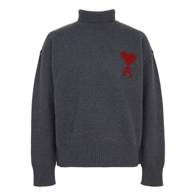 AMI Turtleneck Knitwear T-Shirt 'Gray'