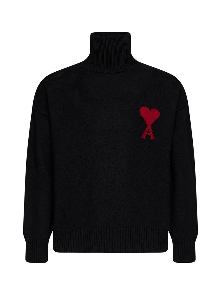 AMI Ami De Coeur Funnel Neck Sweater