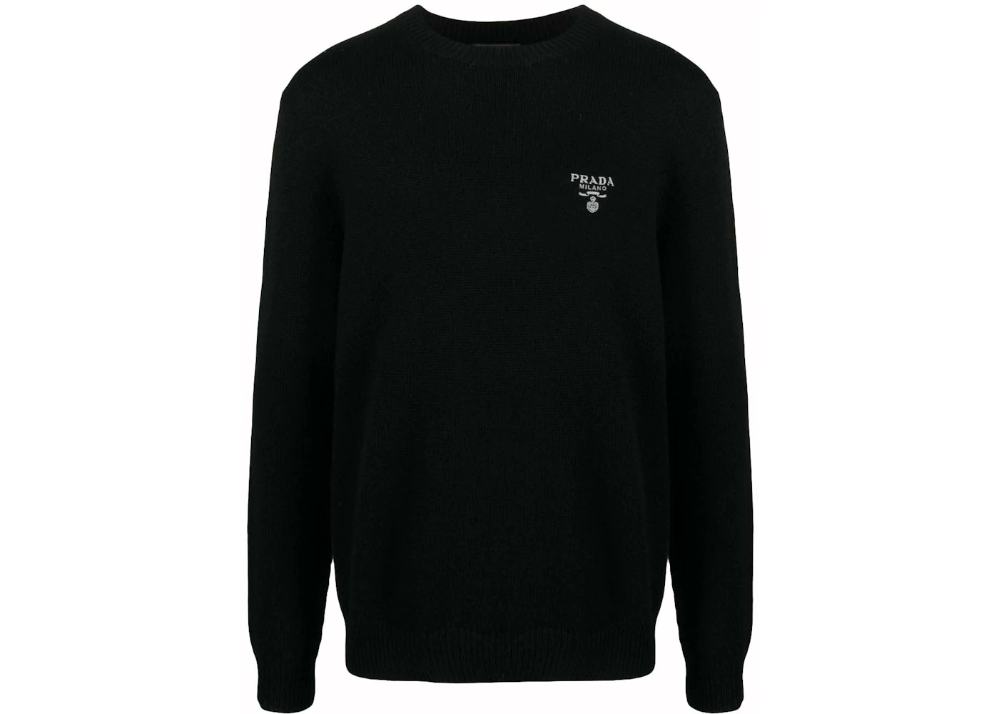Prada Cashmere Logo Knitwear Black/White