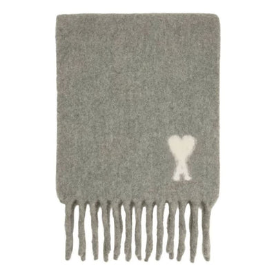AMI PARIS FW25 De Coeur Alpaca Oversized Muffler 'Grey White'