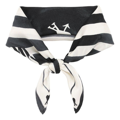 AMI SS26 Silk Place Des Victoires Scarf 'Black'