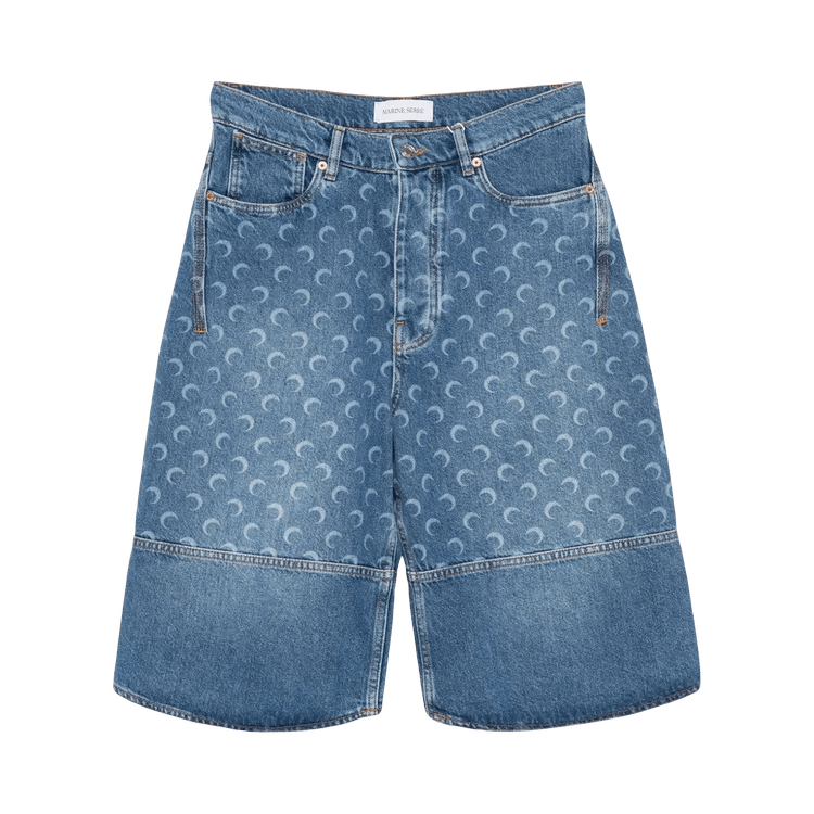 Marine Serre Denim Bermuda 'Light Blue'