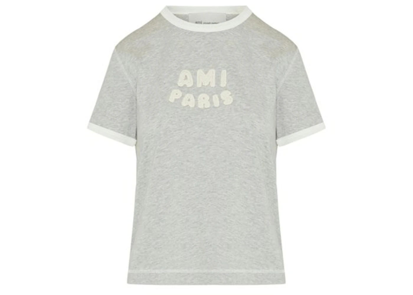 Ami Paris Knitted Patch Logo T-shirt Grey