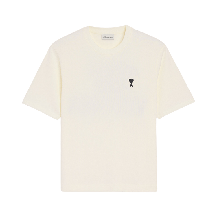 Ami White Cotton Place Des Victoires Print T-Shirt 'White Cream'