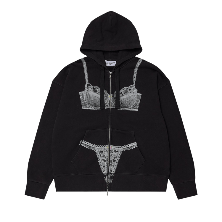 VAQUERA Trompe L'oeil Zip Hoodie 'Black'