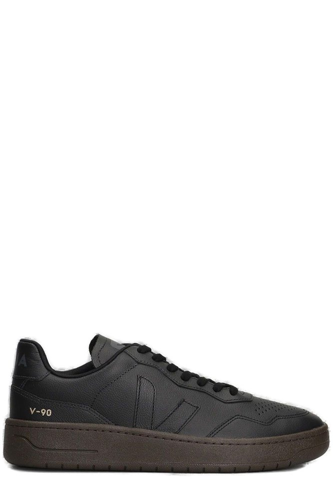 Veja V-90 Round Toe Lace-Up Sneakers