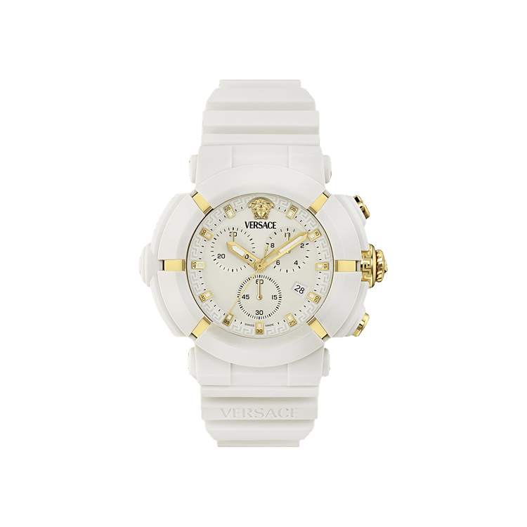 Versace Real Active Chrono Silicone Watch 'White'