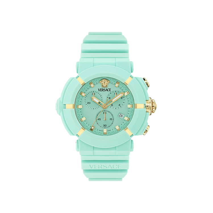 Versace Real Active Chrono Silicone Watch 'Light Blue'