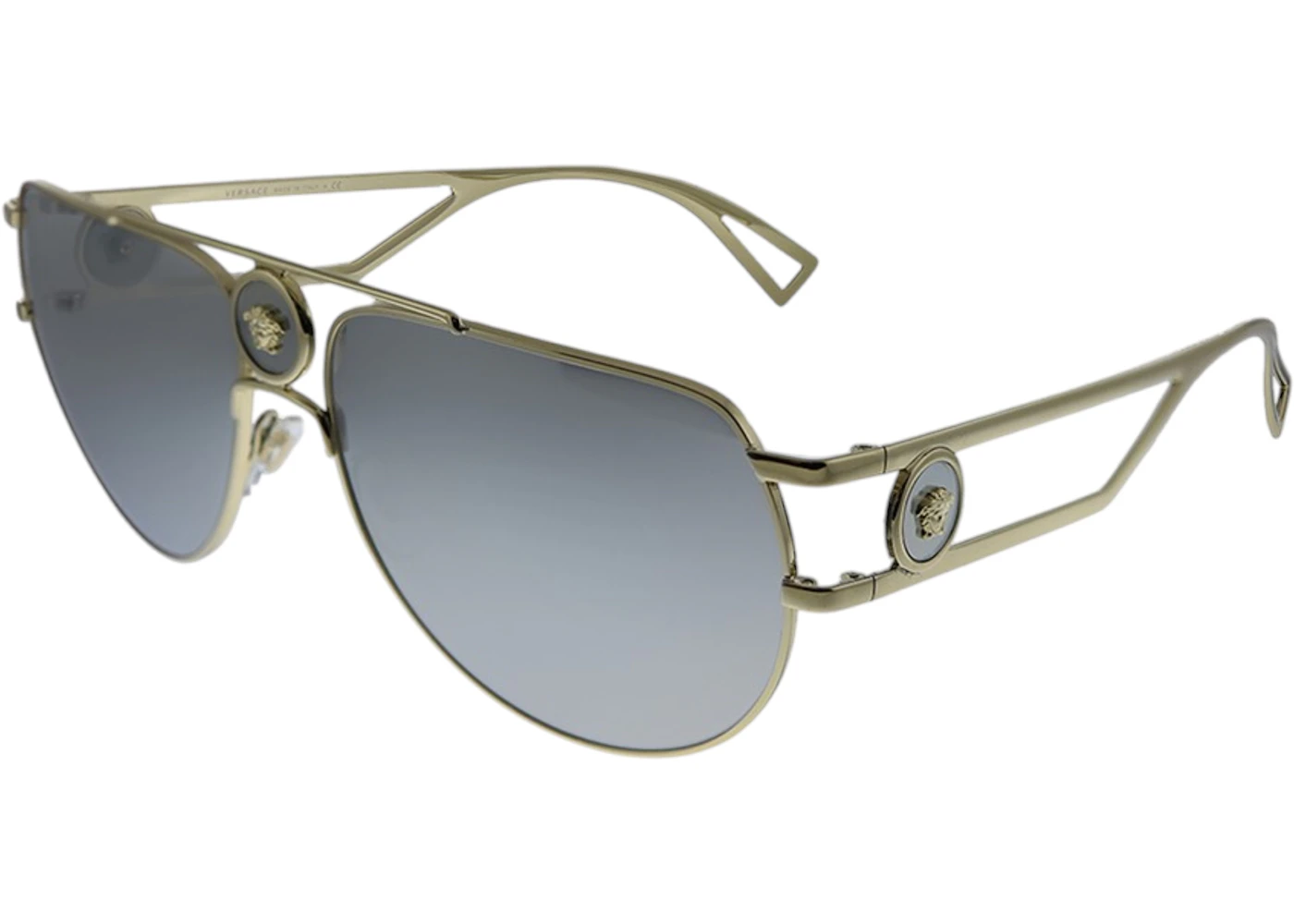 Versace 2225 12526G Aviator Sunglasses Pale Gold