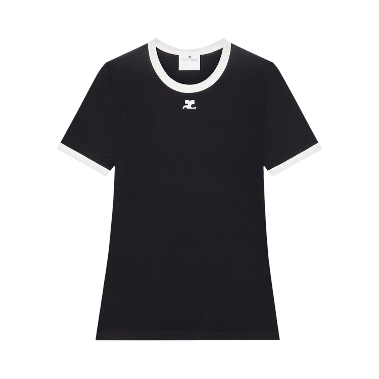 Courrèges Signature Contrast T-Shirt 'Black/Heritage White'