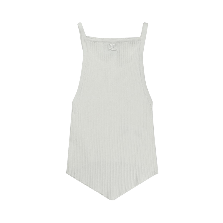 Courrèges Signature Pointy Rib Knit Top 'Heritage White'