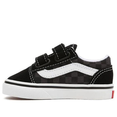 Vans Toddler Flame Logo Repeat Old Skool Velcro Low-Top Sneakers K Black/Yellow/Red