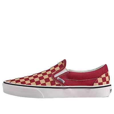 Vans Game Day Classic Slip-On Checkerboard 'Burgundy Red Gold'