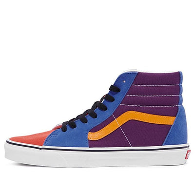 Vans SK8-HI Retro High Top Casual Skate Shoes Unisex Yellow Purple Splicing 'Yellow Purple Blue'