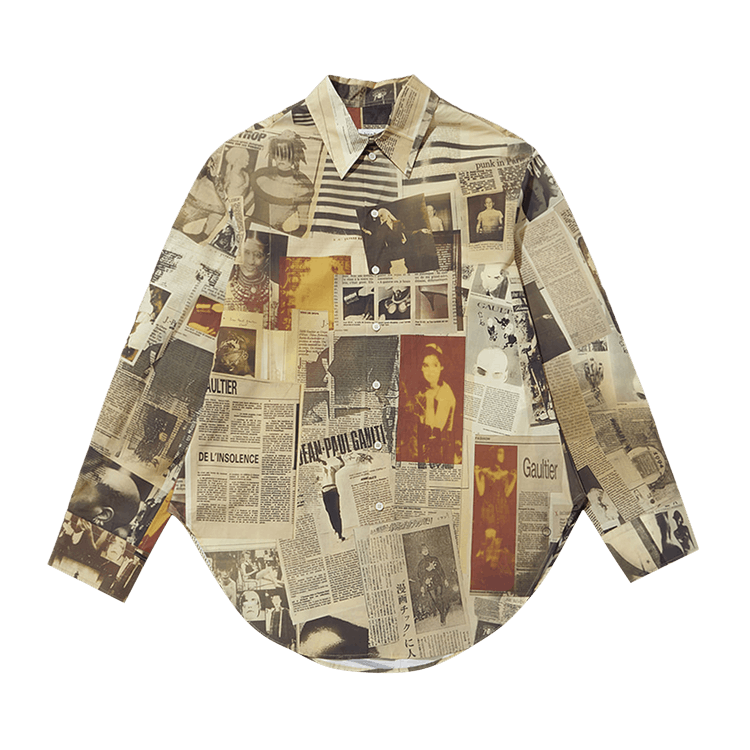 Jean Paul Gaultier Shirt Printed Journal 'Ecru/Light Grey/Red'